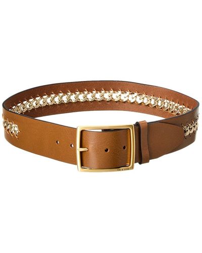 Rag & Bone Jumbo Boyfriend Chain Leather Belt - Brown