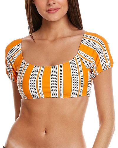 lemlem Amira Pouf Bikini Top - Orange