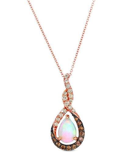 Le Vian ® 14k Strawberry Gold® 1.65 Ct. Tw. Diamond & Opal Pendant Necklace - Metallic