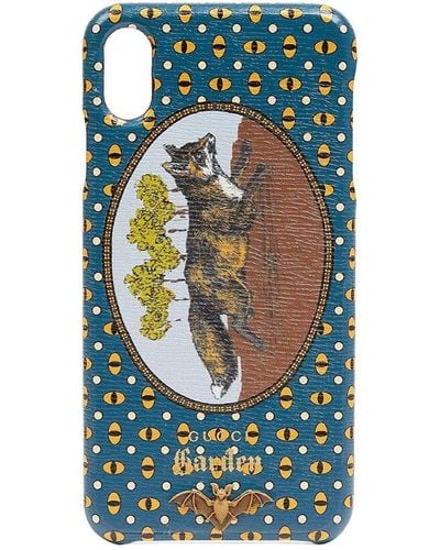 Gucci Tiger Cards Iphone Xs Max Cover - Blue