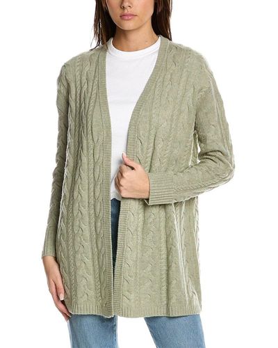 Hannah Rose Riley Cable Wool & Cashmere-blend Cardigan - Green