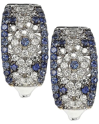 Suzy Levian 18k & Silver 1.52 Ct. Tw. Sapphire Earrings - Blue