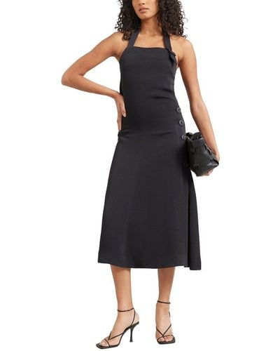 MODERN CITIZEN Kingsley Side-button Halter Dress - Black