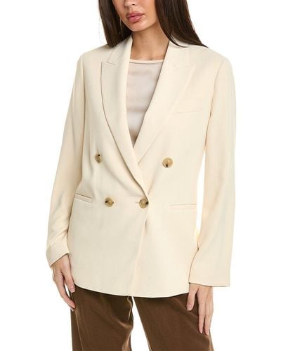 Vince Crepe Double-breasted Blazer - Natural