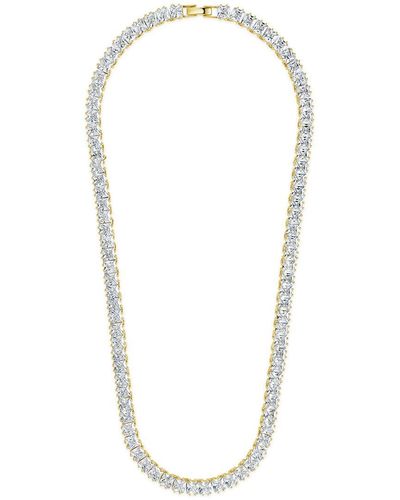 Sterling Forever 14k Plated Cz Madelyn Tennis Necklace - Multicolour