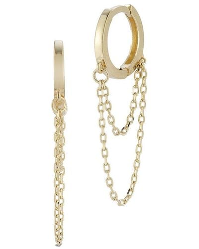 Ember Fine Jewelry 14k Double Chain Huggie Earrings - White