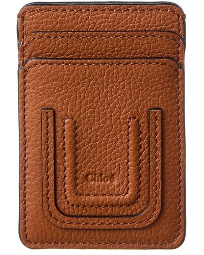 Chloé Marcie Leather Card Holder - Brown
