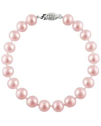 Splendid Plated 6-6.5mm Pearl Bracelet - Pink