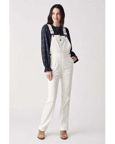 Faherty Walker Cord Overall - White