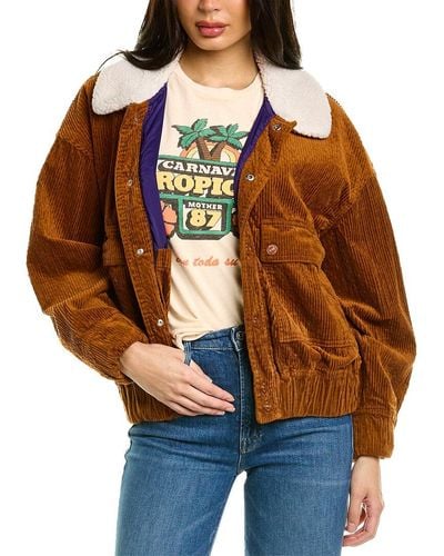 Mother The Springy Patch Bomber Jacket - Brown