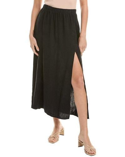 Bella Dahl High Waist Maxi Linen Skirt - Black