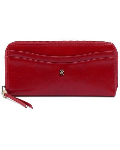 Hobo International Max Large Zip Around Leather Wallet - Red