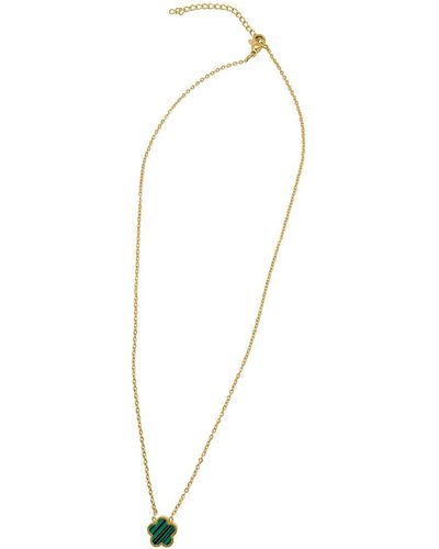 Adornia 14k Plated Clover Necklace - White