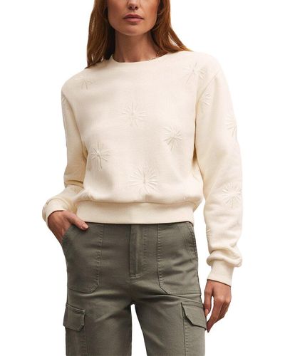 Z Supply Lottie Embroidered Sweatshirt - Gray