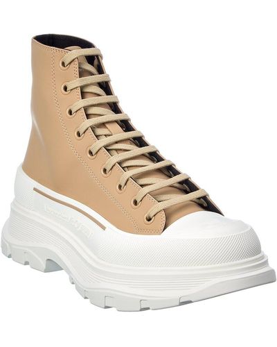 Alexander McQueen Tread Slick Leather Boot - Brown