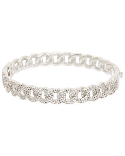 Juvell 18K Plated Cz Link Bangle Bracelet - White