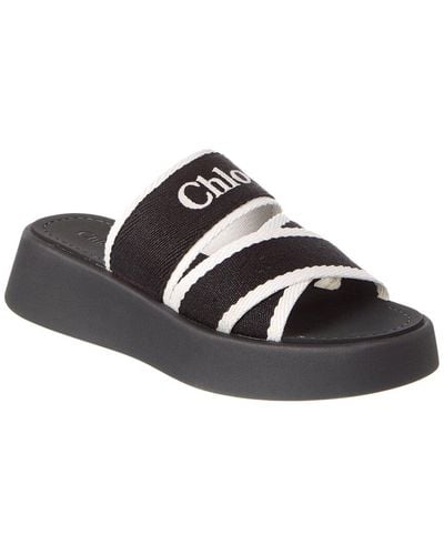 Chloé Mila Canvas Platform Sandal - Black
