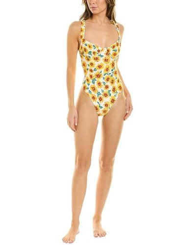 WeWoreWhat Ruched Cup One-piece - Yellow