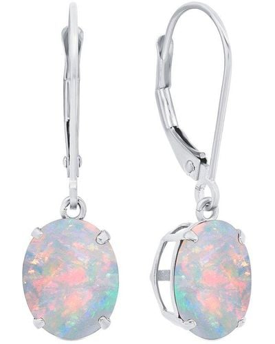 MAX + STONE Max + Stone Silver 1.55 Ct. Tw. Created Opal Dangle Earrings - White