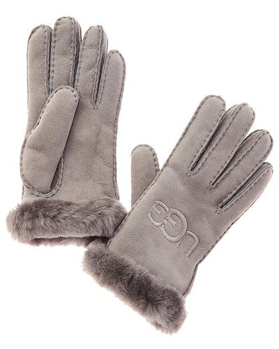 UGG Colorblocked Shearling Gloves - Grey