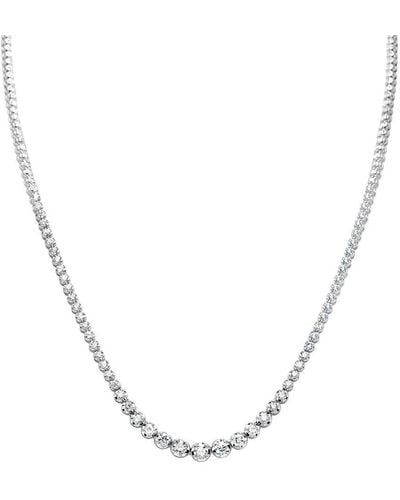Meira T 14k 4.40 Ct. Tw. Diamond Tennis Necklace - Metallic