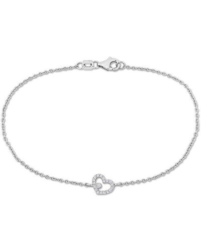 Rina Limor 14k 0.10 Ct. Tw. Diamond Heart Bracelet - White