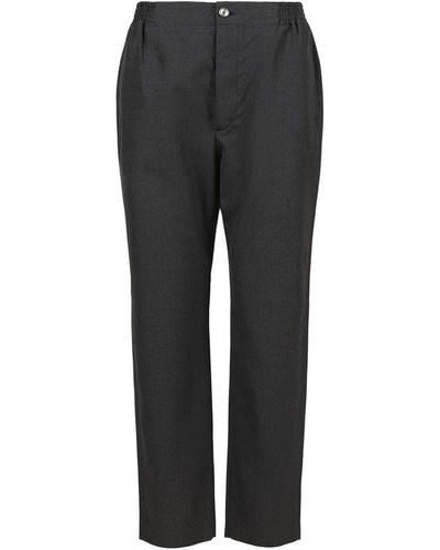Gucci Navy Wool Cropped Trousers 700  liked on Polyvore featuring mens  fashion mens clothing  Mens elastic waist pants Mens wool pants  Cropped pants men