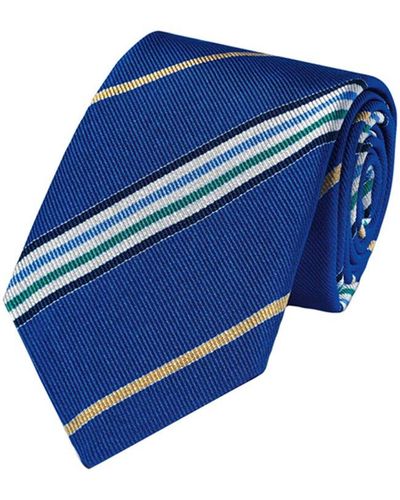 Charles Tyrwhitt Reppe Stripe English Luxury Silk Tie - Blue