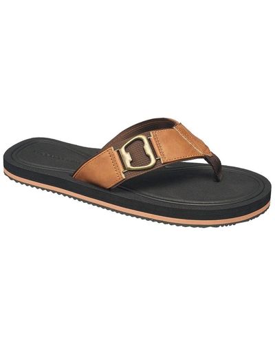 Lucky Brand Bottle Opener Leather Flip Flop - Brown
