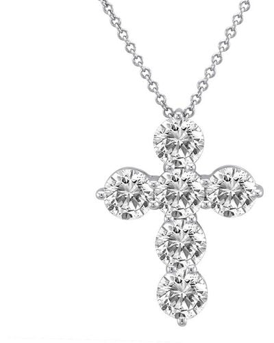 Diana M. Jewels Fine Jewelry 18k 1.50 Ct. Tw. Diamond Cross Pendant Necklace - White