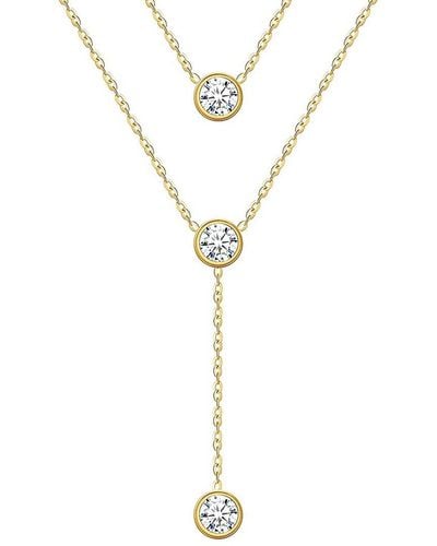 Liv Oliver 18k Plated 2.75 Ct. Tw. Cz Necklace - Metallic