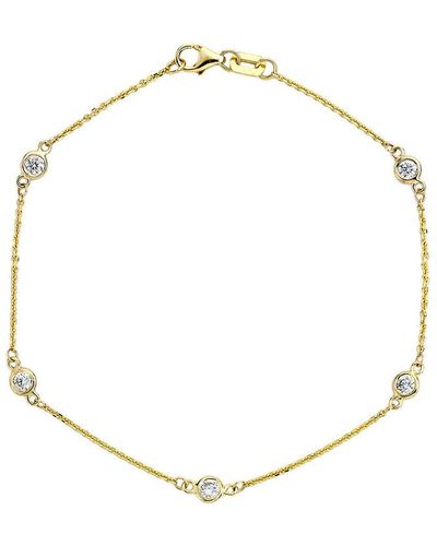 Suzy Levian 14k 0.25 Ct. Tw. Diamond Station Bracelet - Metallic