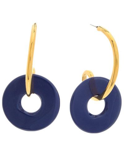 Kenneth Jay Lane 22k Plated Dangle Earrings - Blue