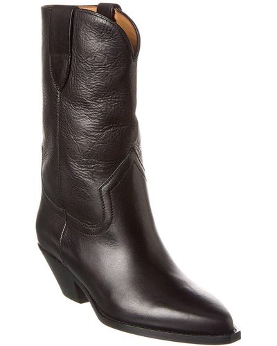 Isabel Marant Dahope Leather Cowboy Boot - Brown