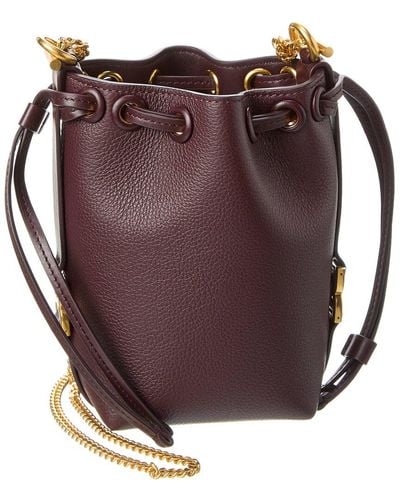 Chloé Marcie Micro Leather Bucket Bag - Purple