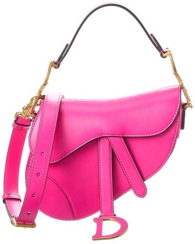 Dior Leather Saddle Bag - Pink