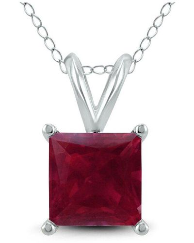 Gemstones 14k 0.65 Ct. Tw. Ruby Necklace - Red