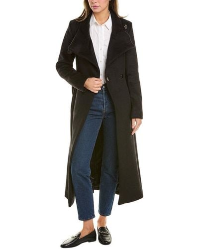 Kenneth Cole New York Belted Maxi Wool-blend Coat - Black
