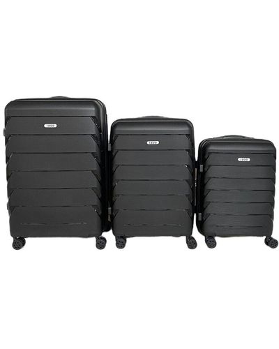 Izod Ashley Expandable 3pc Suitcase Set - Black