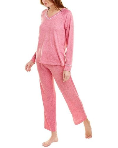 Carole Hochman 2pc Hacci Pajama Set - Pink