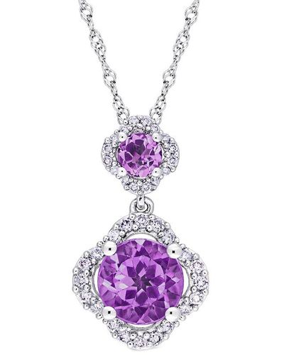 Rina Limor 14k 1.66 Ct. Tw. Diamond & Amethyst Necklace - Purple