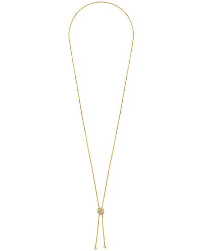 Sterling Forever 14k Plated Cz Slider Bolo 30in Necklace - White