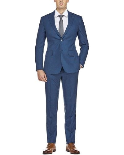 English Laundry Wool-blend Suit - Blue