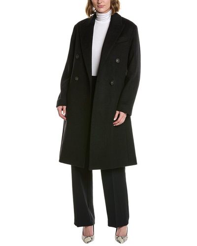 Vince Double-breasted Wool-blend Coat - Black