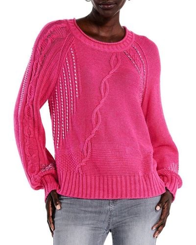 NIC+ZOE Nic+zoe Crafted Cables Sweater - Pink