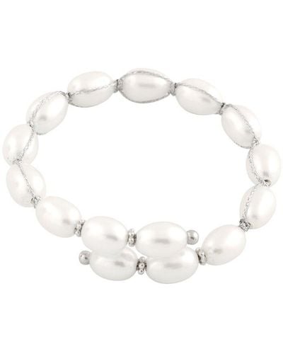 Splendid Silver 7-8mm Pearl Bracelet - White