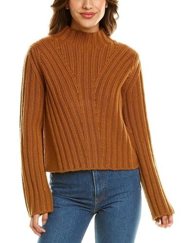 Vince Rib Transfer Cashmere & Wool-blend Sweater - Orange