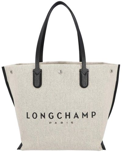 Longchamp Roseau Canvas Tote - Metallic