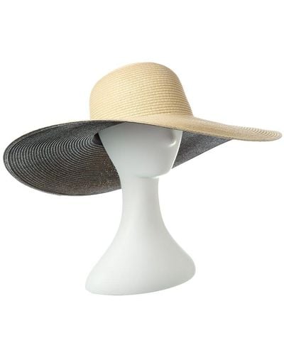 Surell Large Paper Straw Floppy Picture Hat - Natural