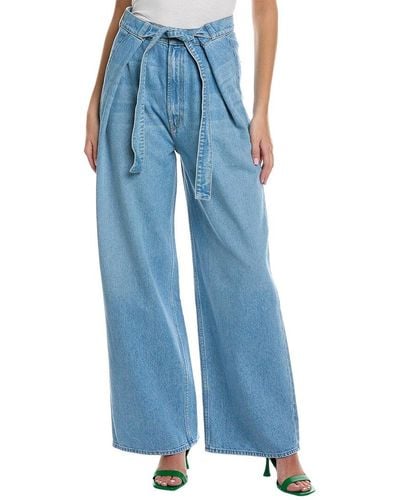 Mother Denim The Fold-in Funnel Sneak All You Can Eat Wide Leg Jean - Blue